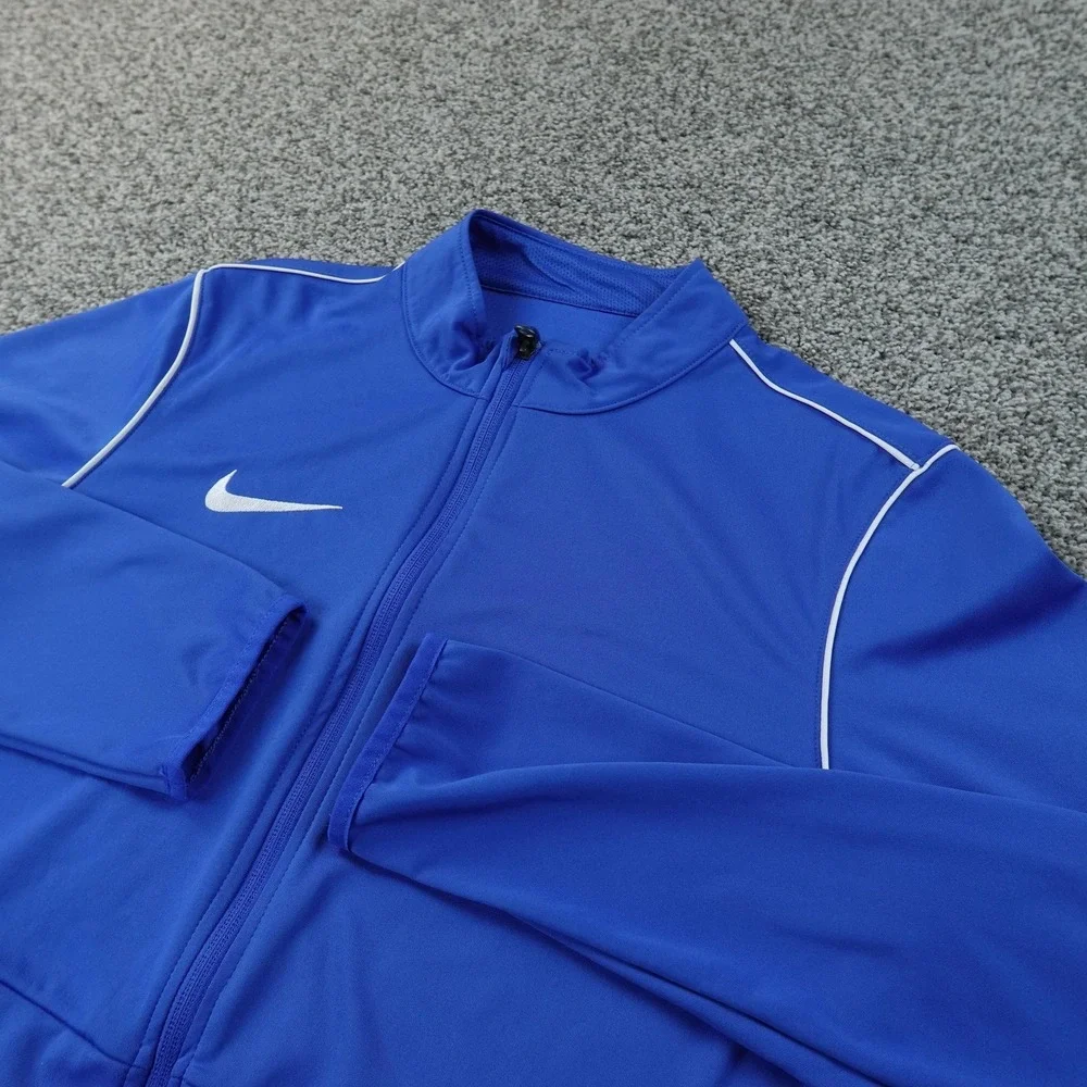 Nike Jacket Mens L Blue Dri FIT Full Zip Dry Park Track Soccer Training Coat Top